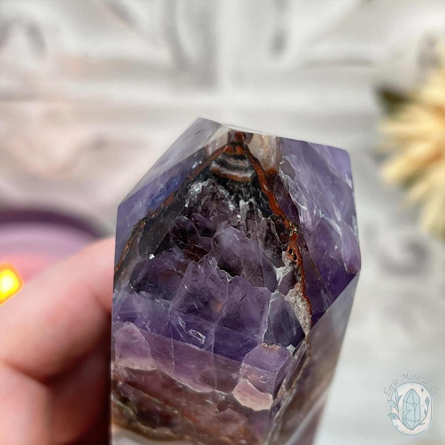Amethyst with Crazy Lace Agate Tower