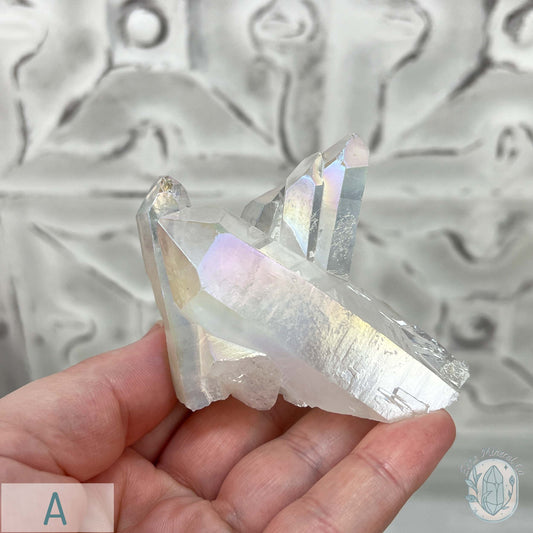 Angel Aura Clear Quartz Crystal Clusters