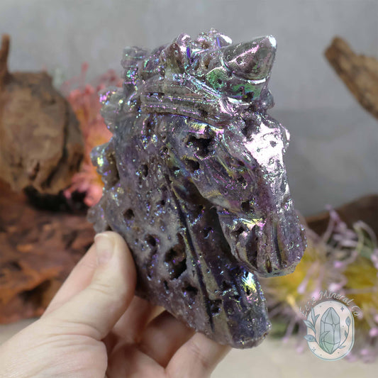 Rainbow Angel Aura Sphalerite Unicorn Carving