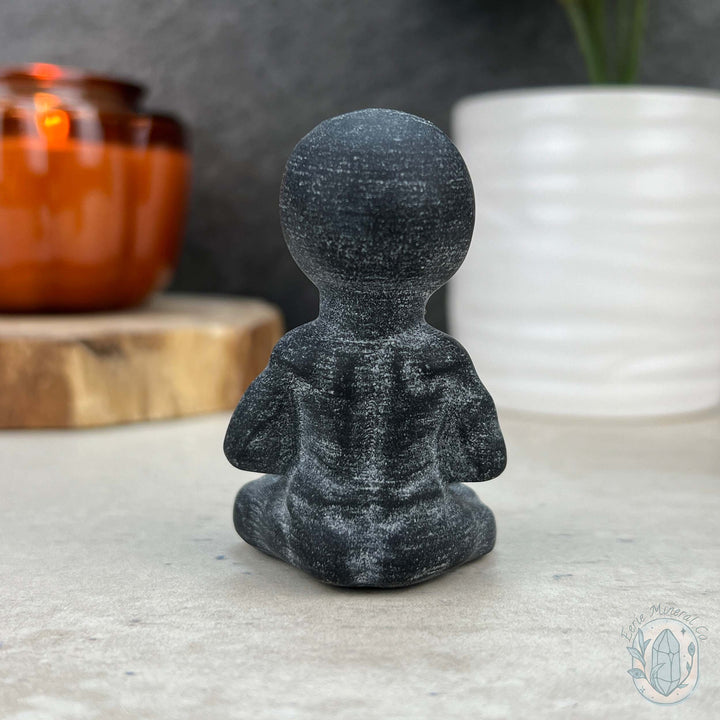 Black Obsidian Yoga Alien Matte Finish Carvings