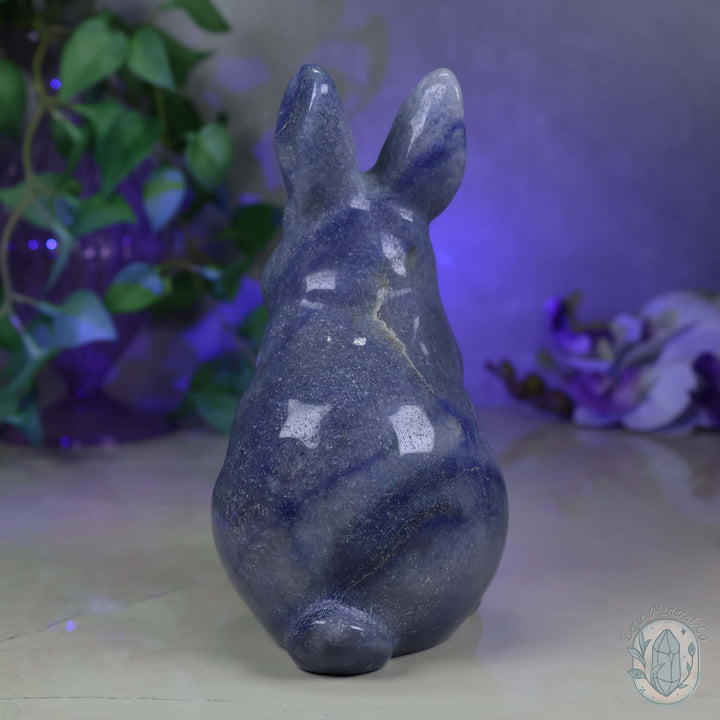 Polished Blue Aventurine Sitting Rabbit Carving