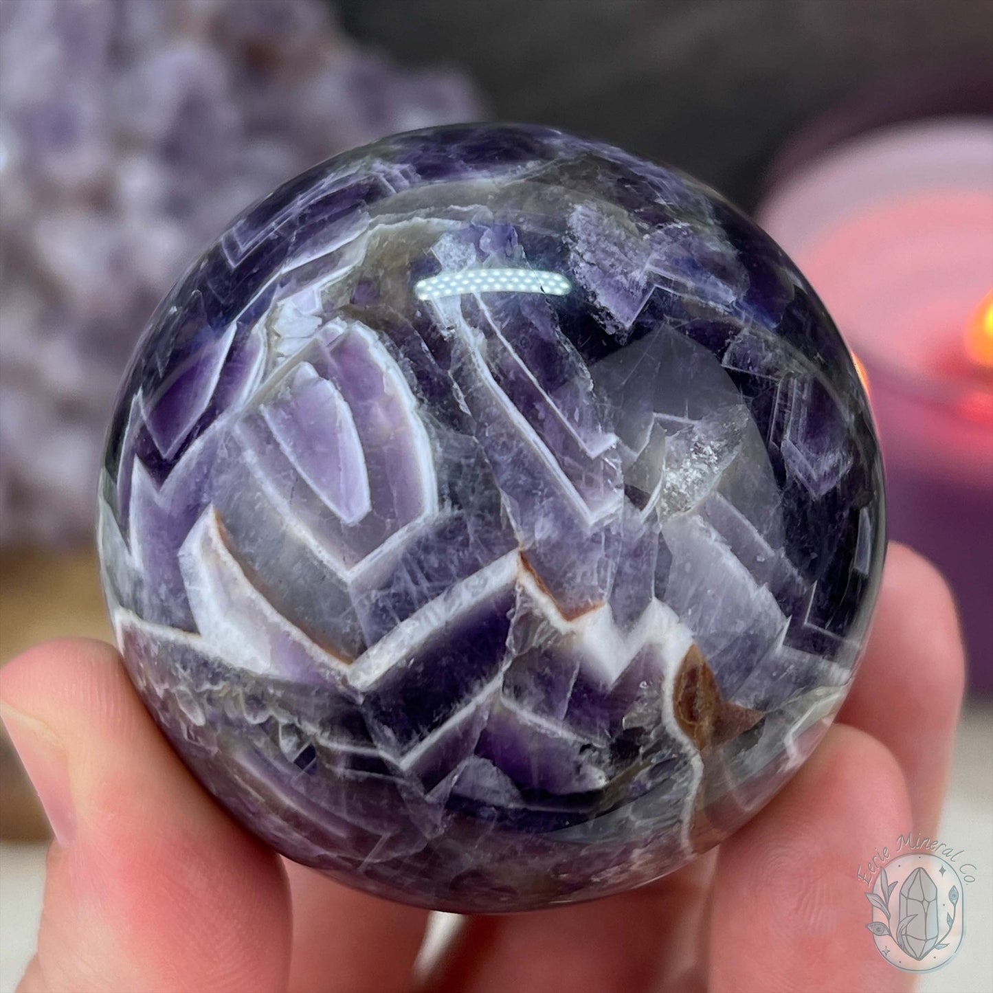 58mm Chevron (Dream) Amethyst Sphere
