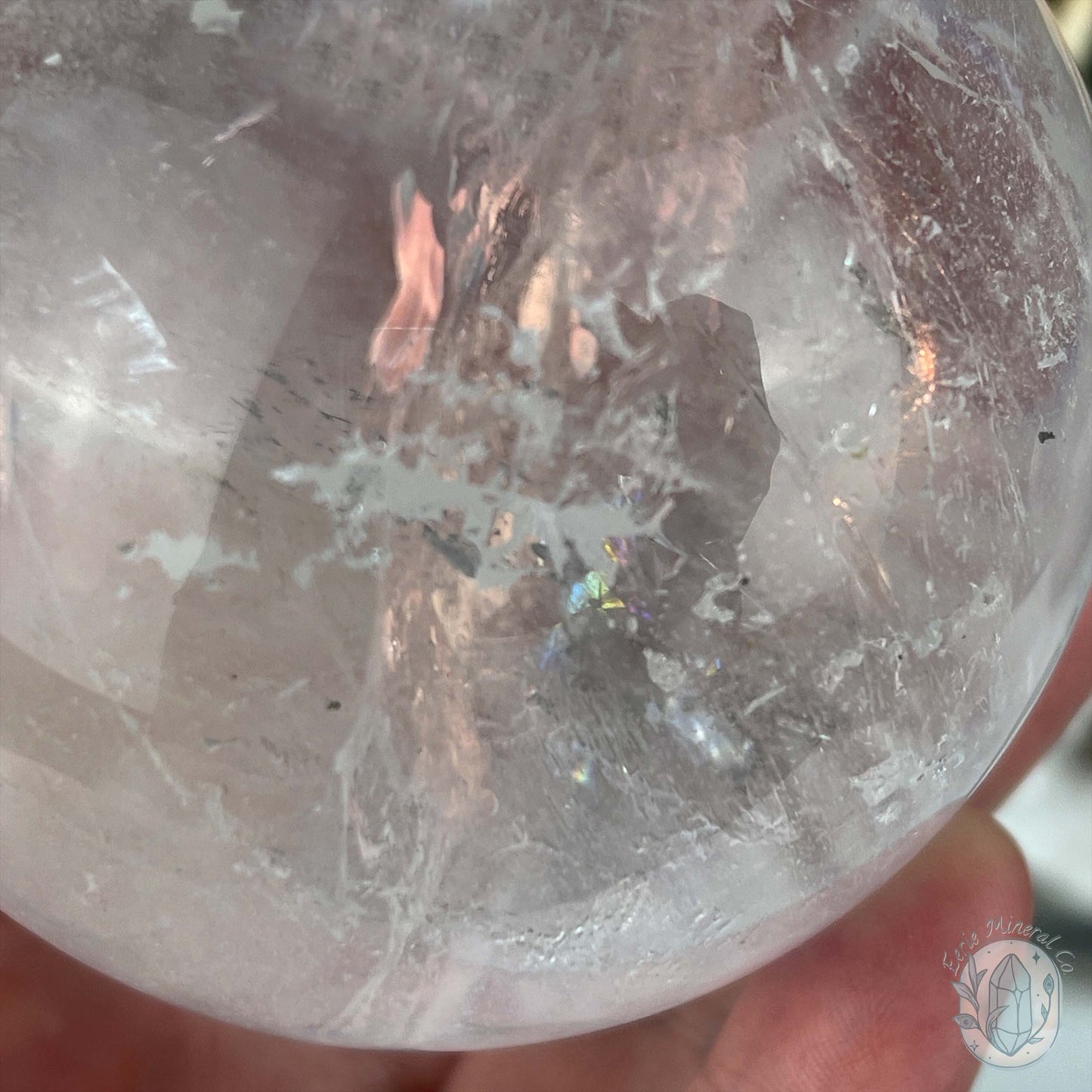 81mm Polished Clear Quartz Sphere with Rainbows