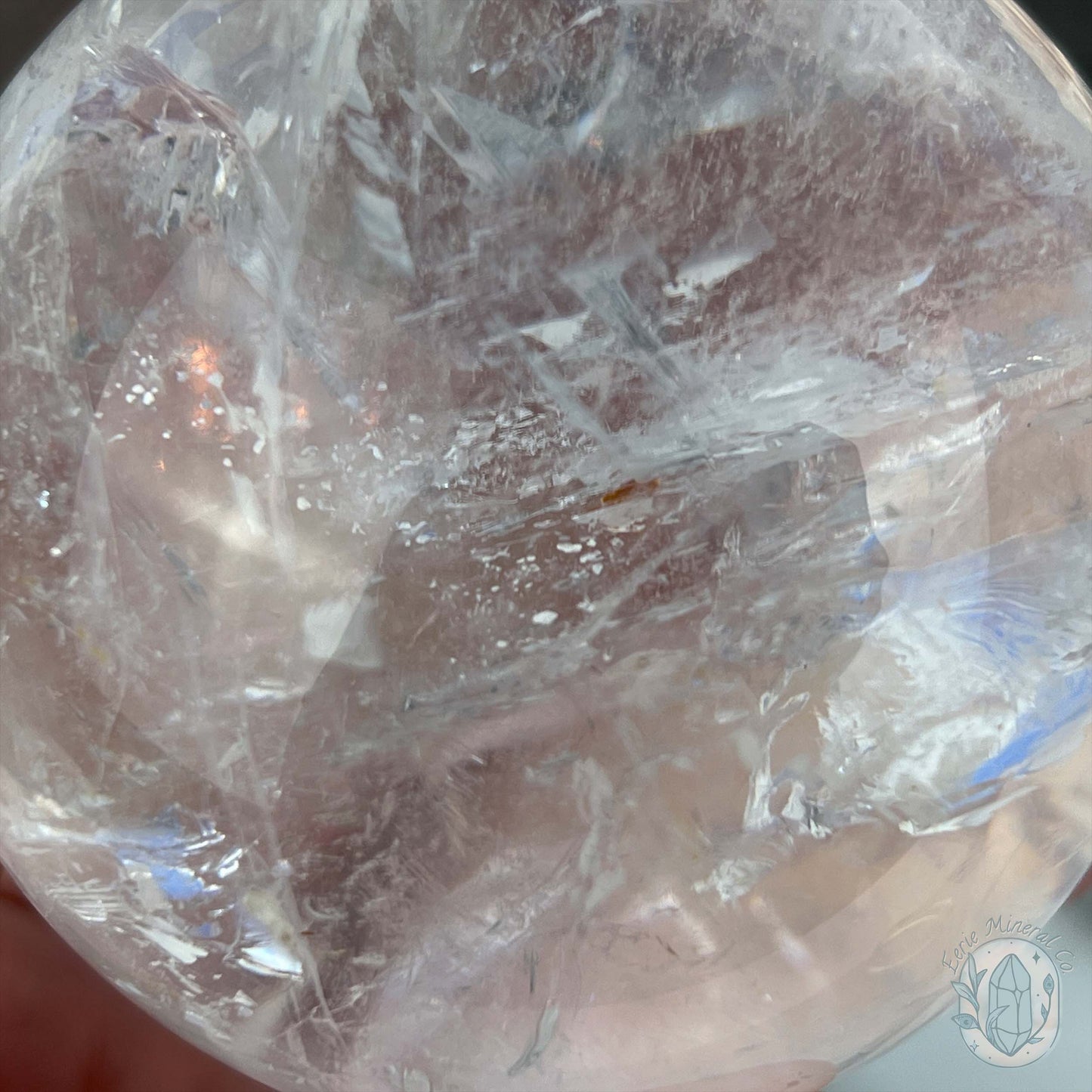 79mm Polished Clear Quartz Sphere with Rainbows