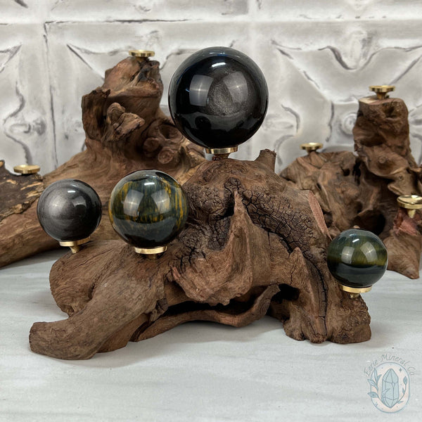 Driftwood Sphere Holder Stand for 4 Spheres or Orbs