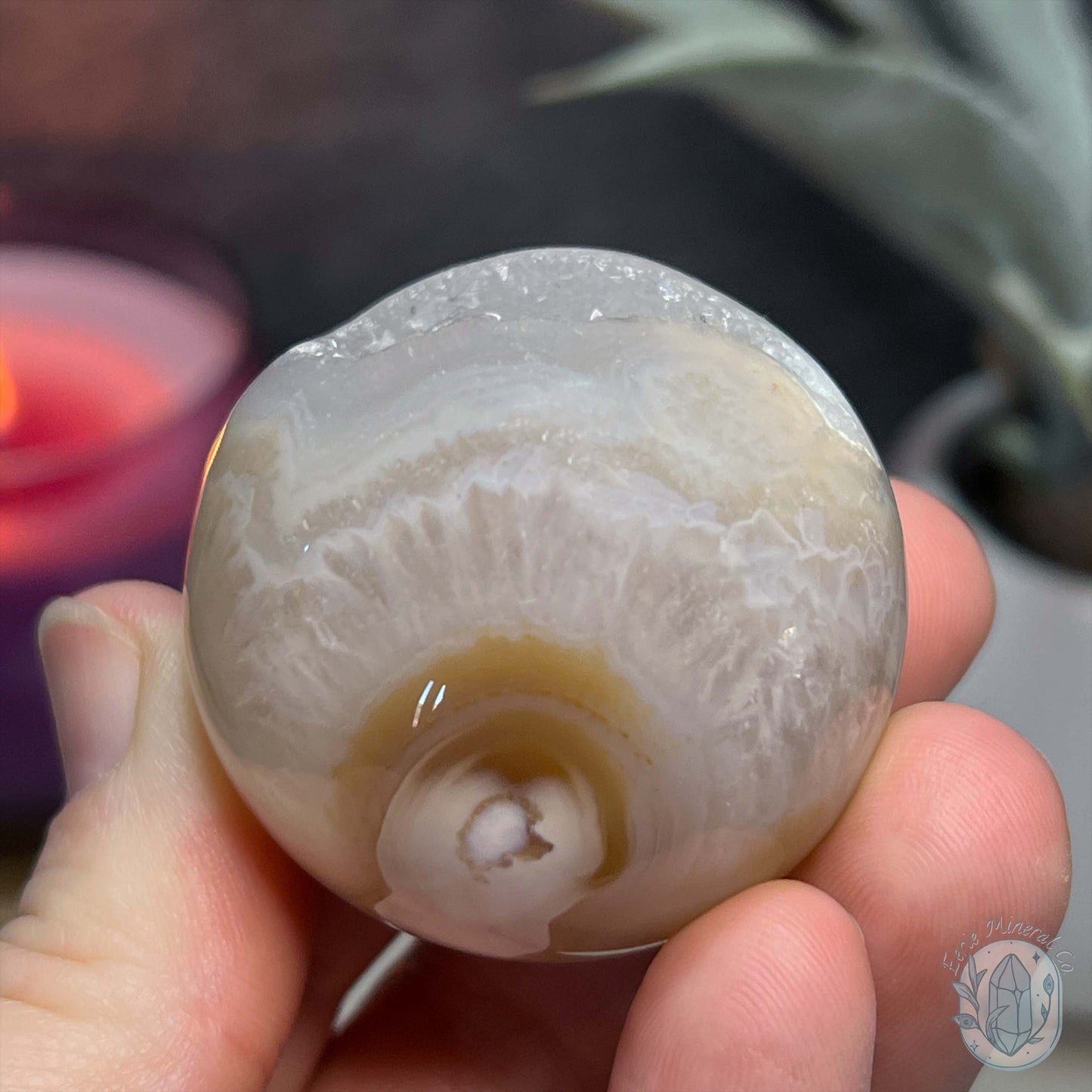 44mm Beachy Vibes Druzy Agate Sphere