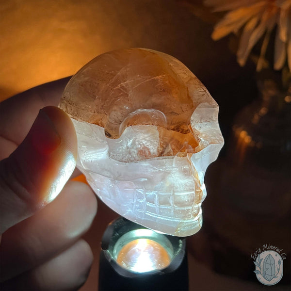 2.60" Polished Fire Quartz Skull Carving