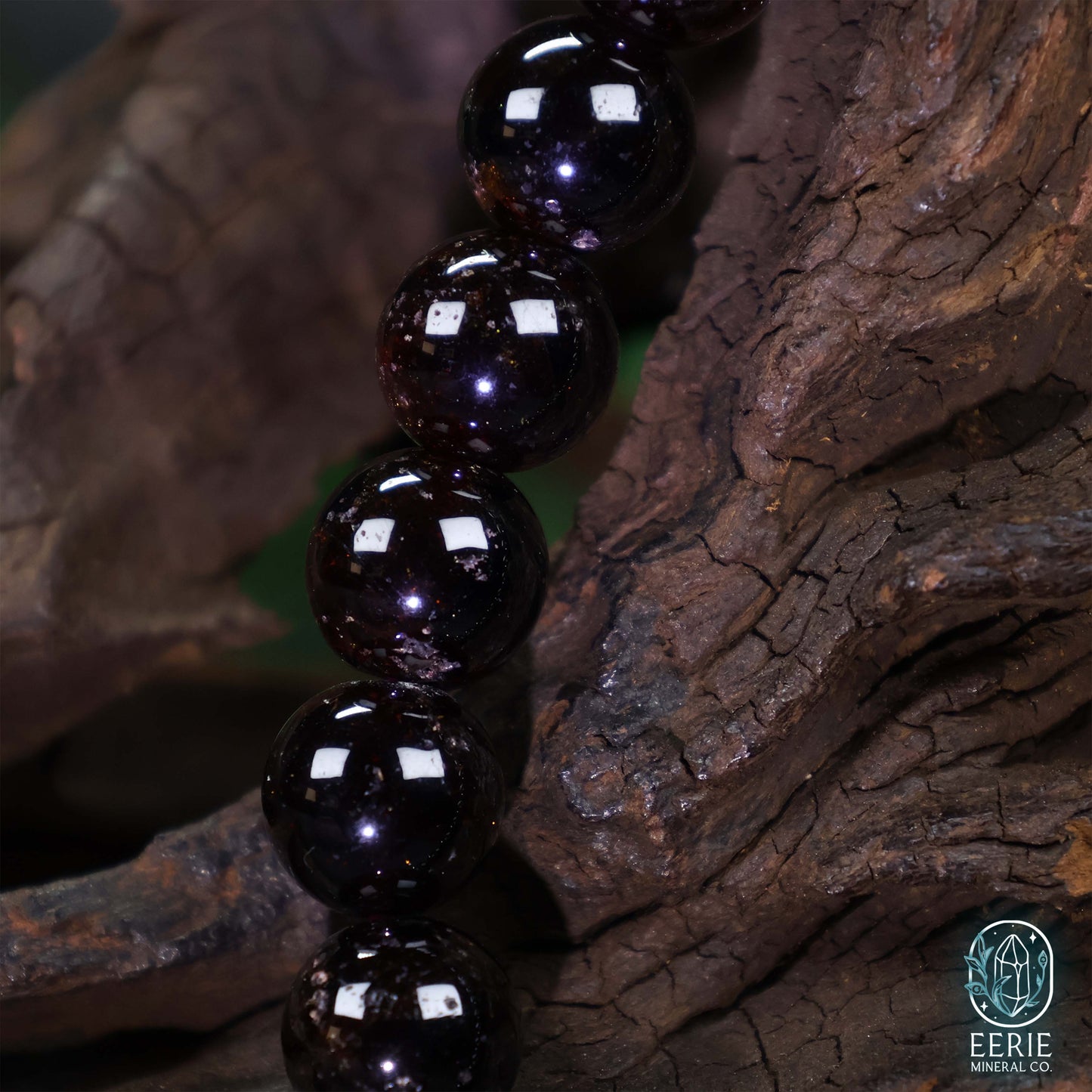 Garnet Gemstone Beaded Boho Stretch Bracelet