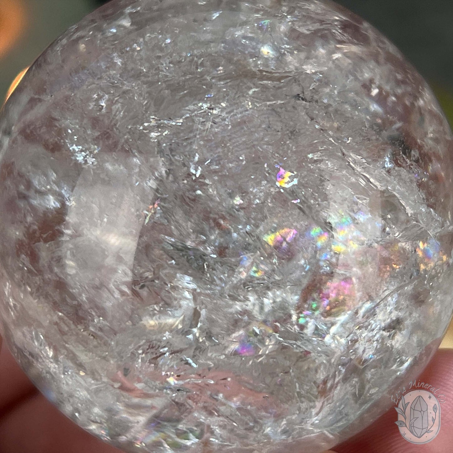 53mm Polished Clear Quartz Sphere with Rainbows