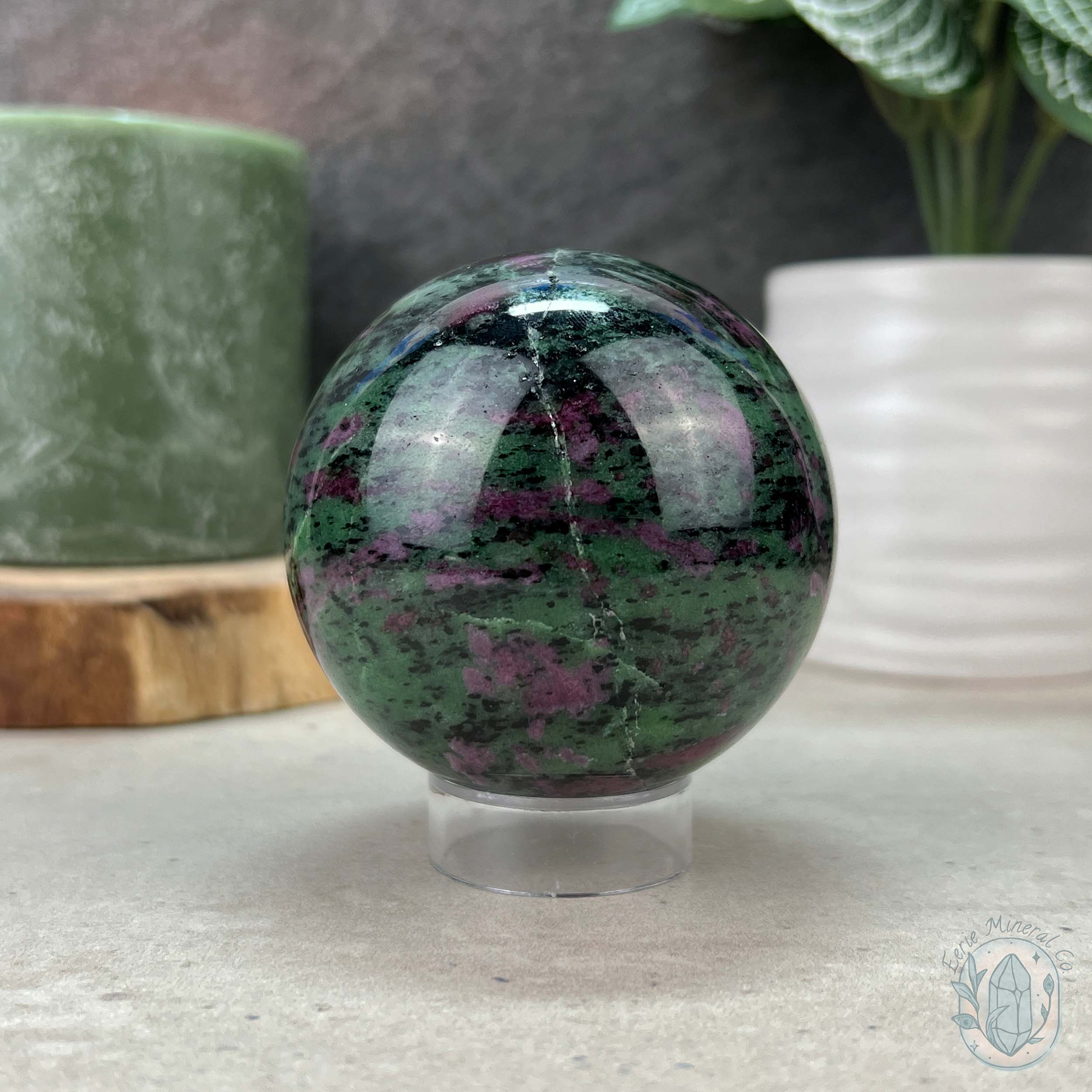 UV Reactive Ruby Zoisite Sphere | UV Minerals and Crystals