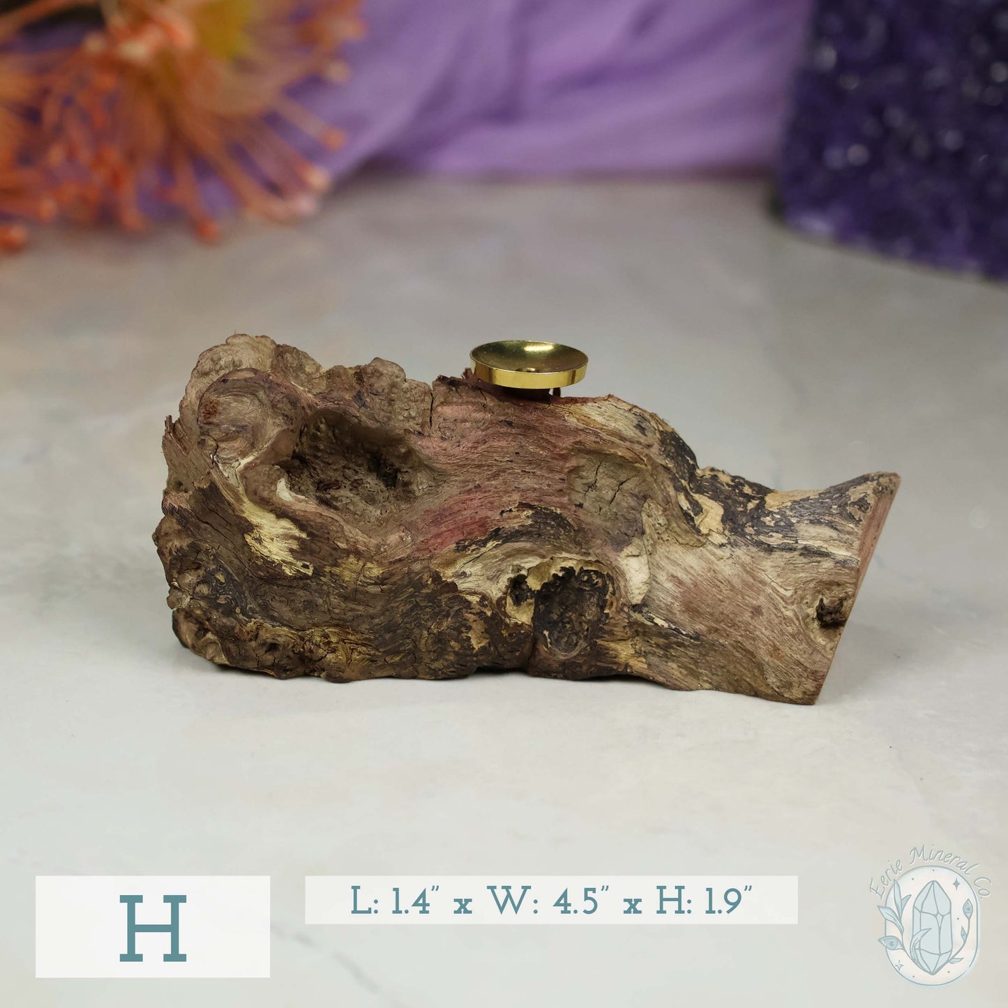 Natural Driftwood Style Single Sphere Holder Stands