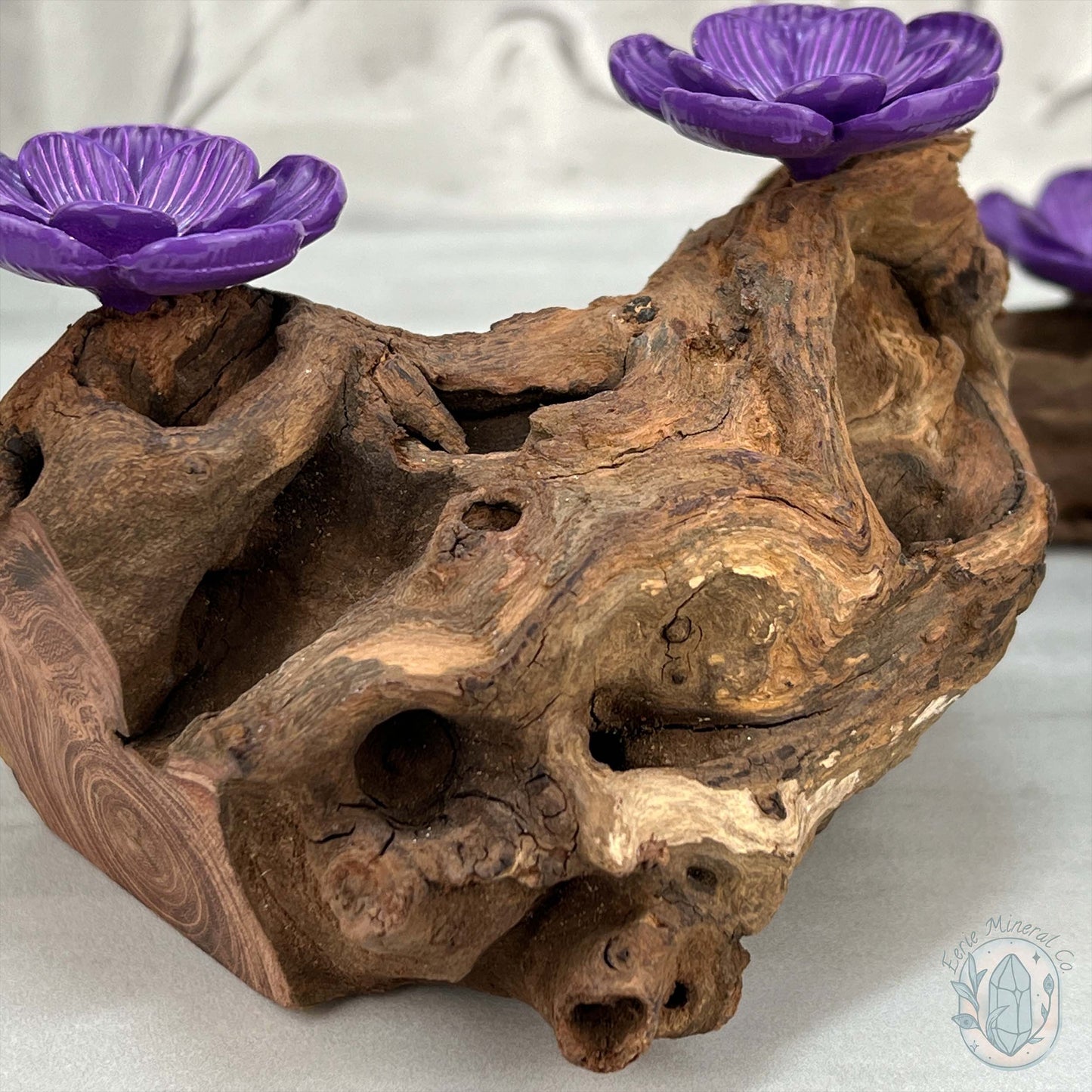 Driftwood Purple Cherry Blossom 3 Sphere Holder Stands