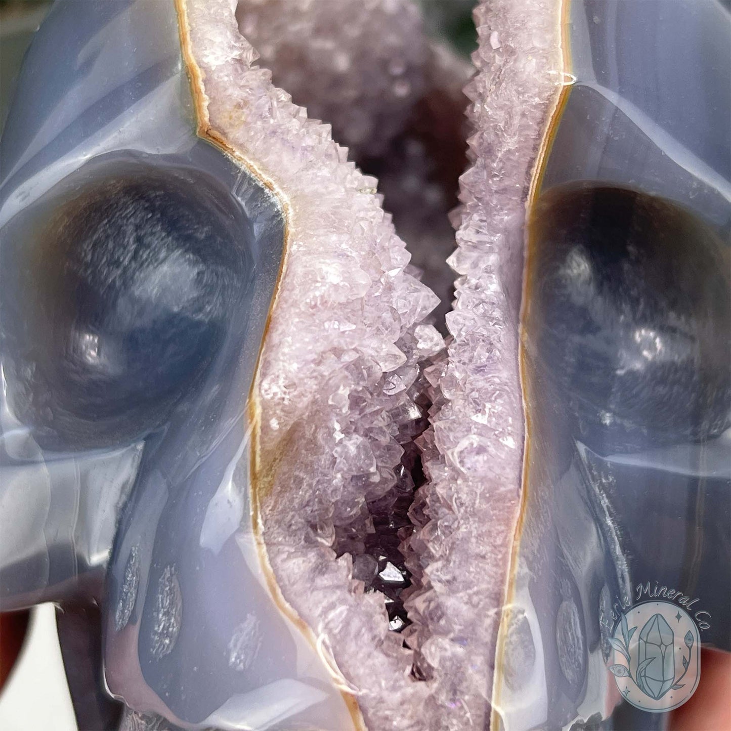 Large 3lb Amethyst Geode Skull Carving