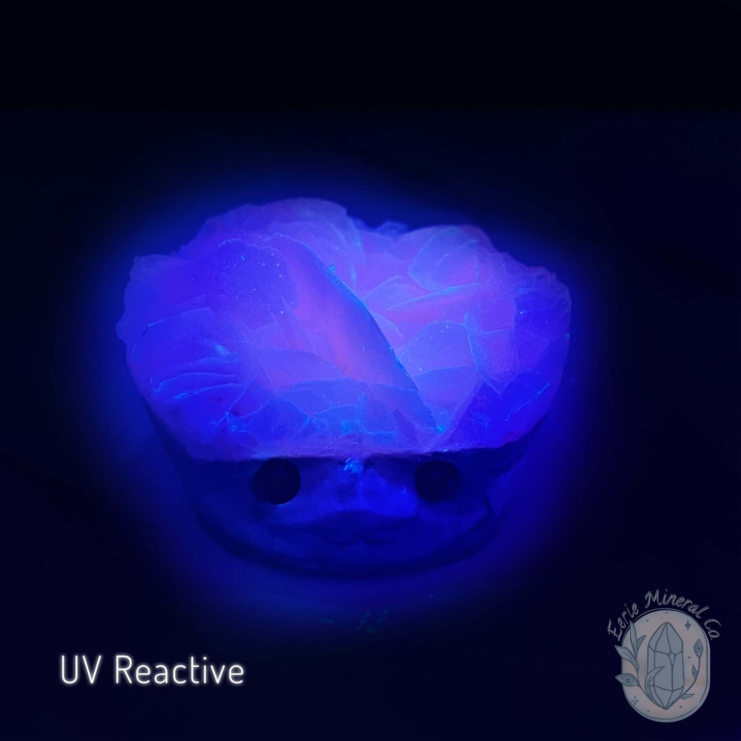 UV Reactive Bladed, Paper Calcite Hedgehog Specimen