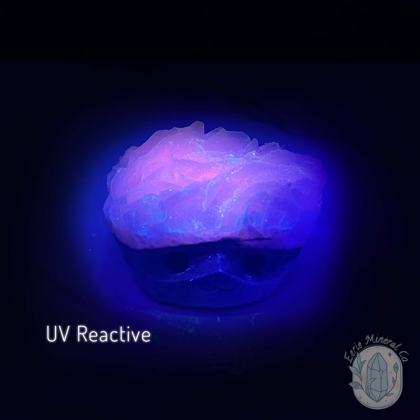 UV Reactive Bladed, Paper Calcite Hedgehog Specimen