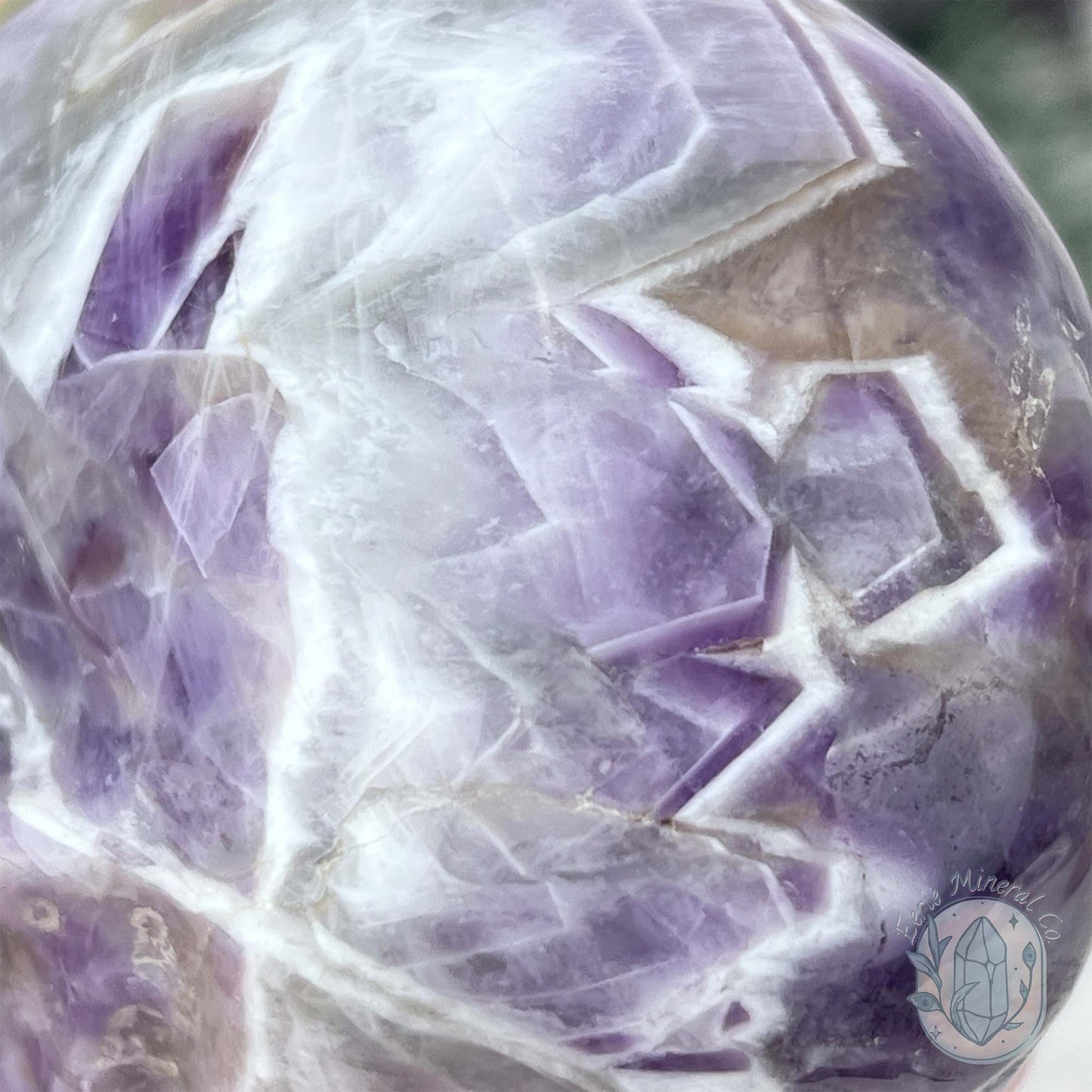 Chevron Amethyst (Dream Amethyst) Skull Carving