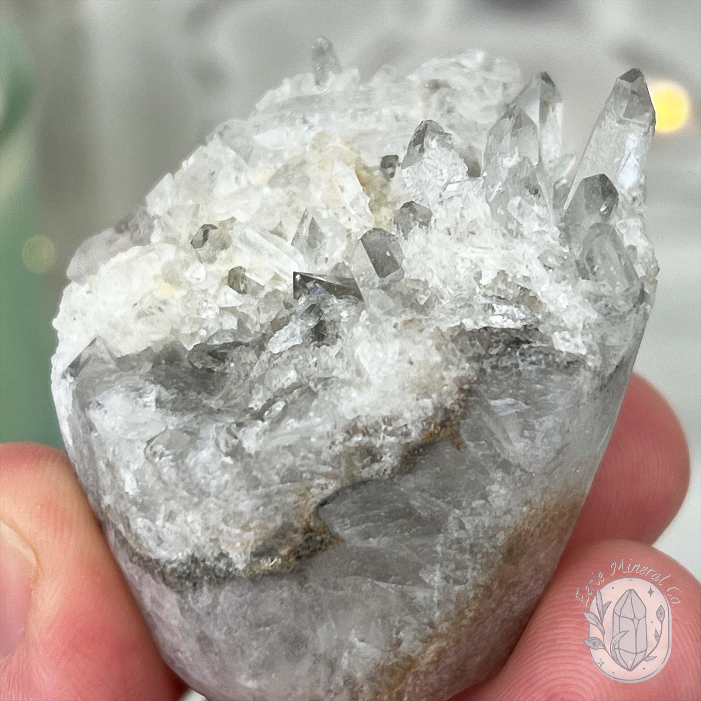 Clear Quartz Crystal Cluster Pet Rock Carving
