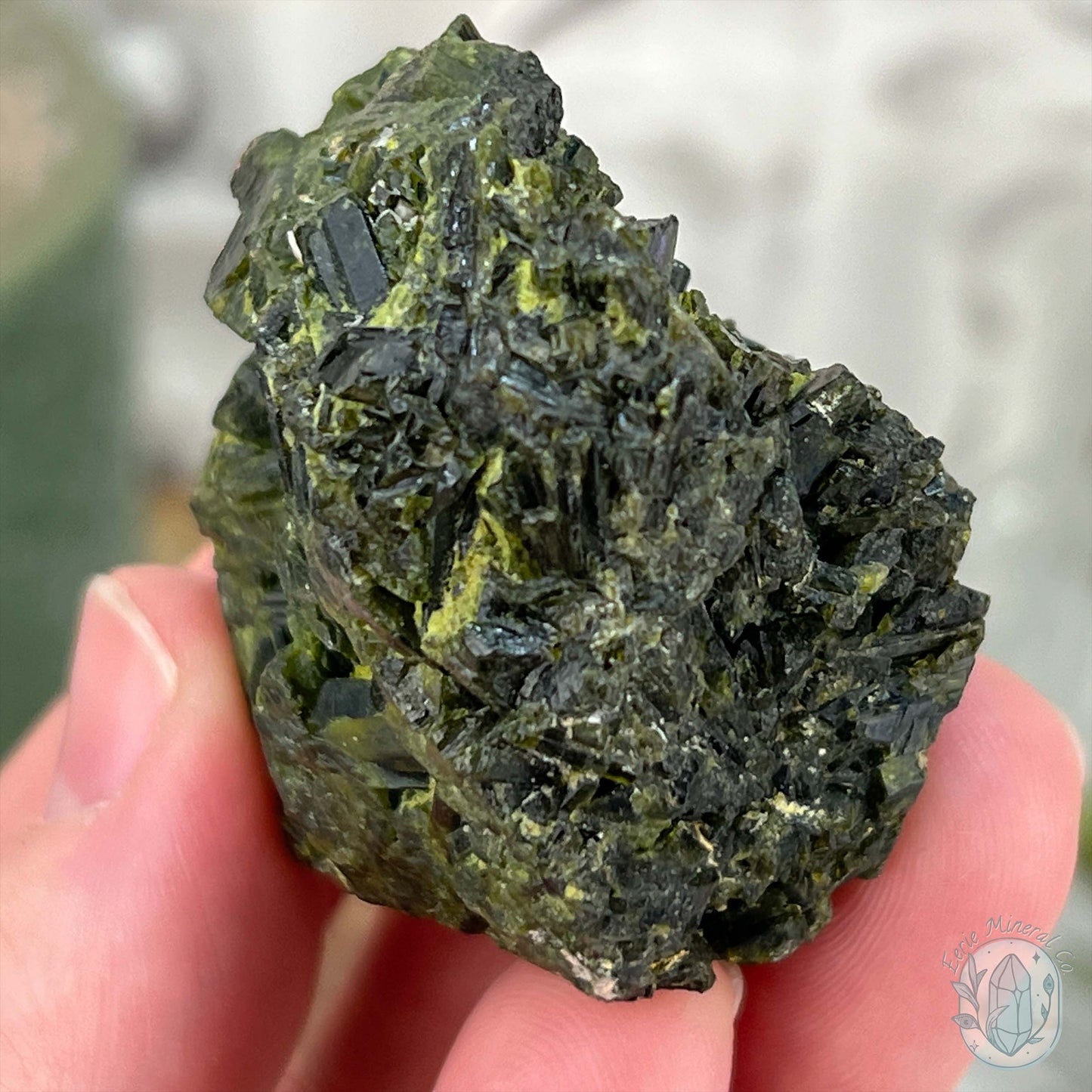 Raw Green Tourmaline Pet Rock Specimen