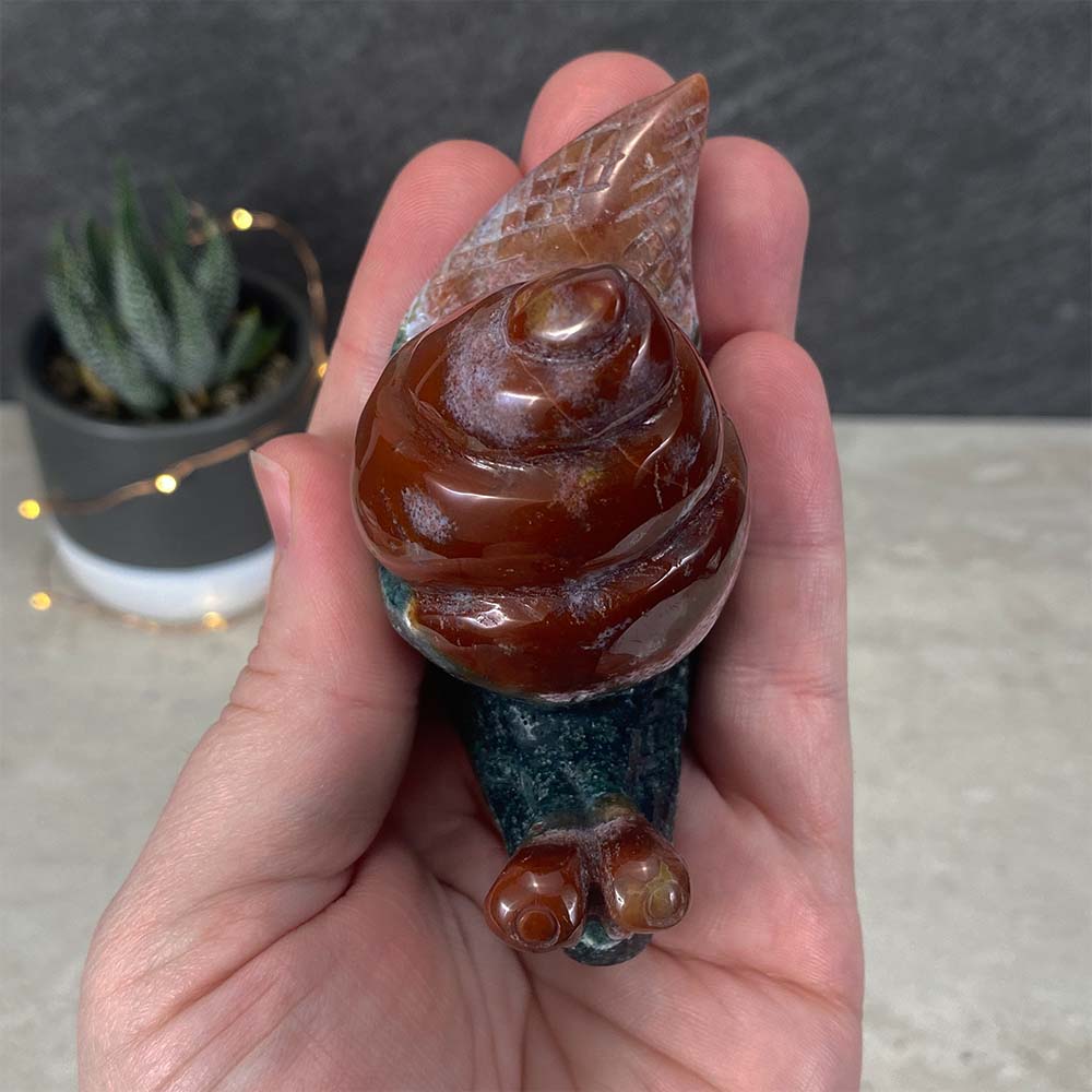 Polished Ocean Jasper Snail Carvings