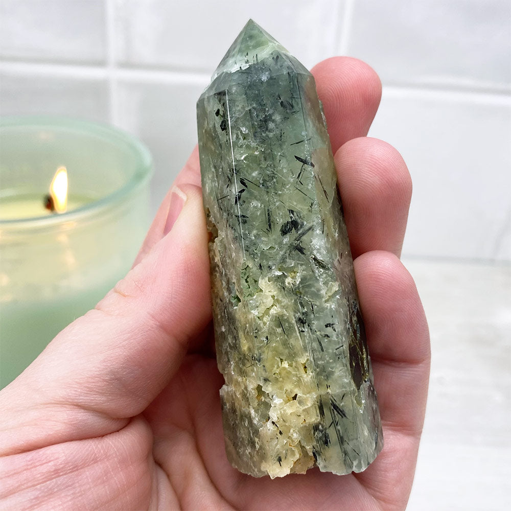Polished Prehnite Tower