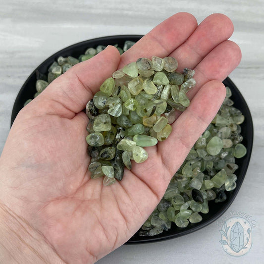 Polished Rutile Prehnite Crystal Chips