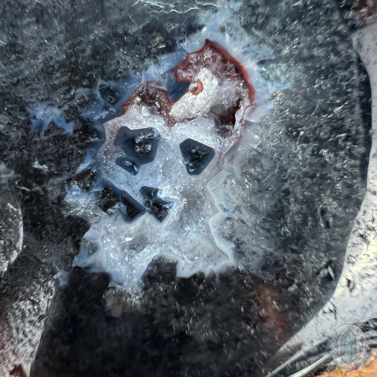 Volcanic Red Fox (Orrelanite) Botryoidal Agate Skull Carving