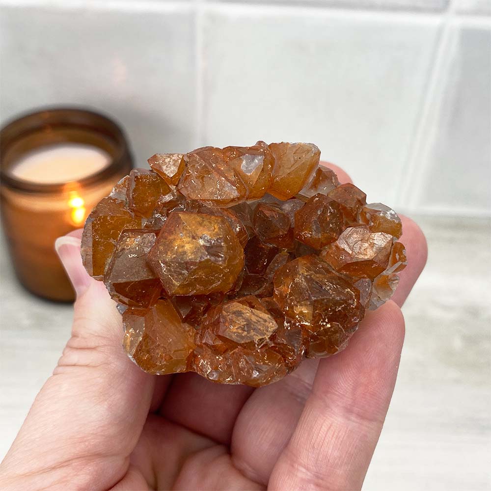 Red Quartz Cluster Specimen Hedgehog Carving