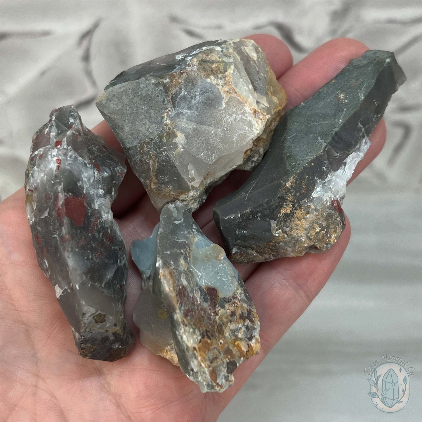 Hard to Find South African Rough Bloodstone (Heliotrope)