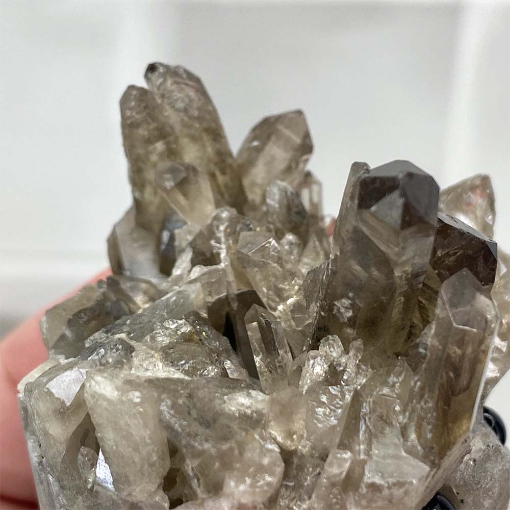 Smoky Quartz Crystal Cluster Specimen Hedgehog Carving