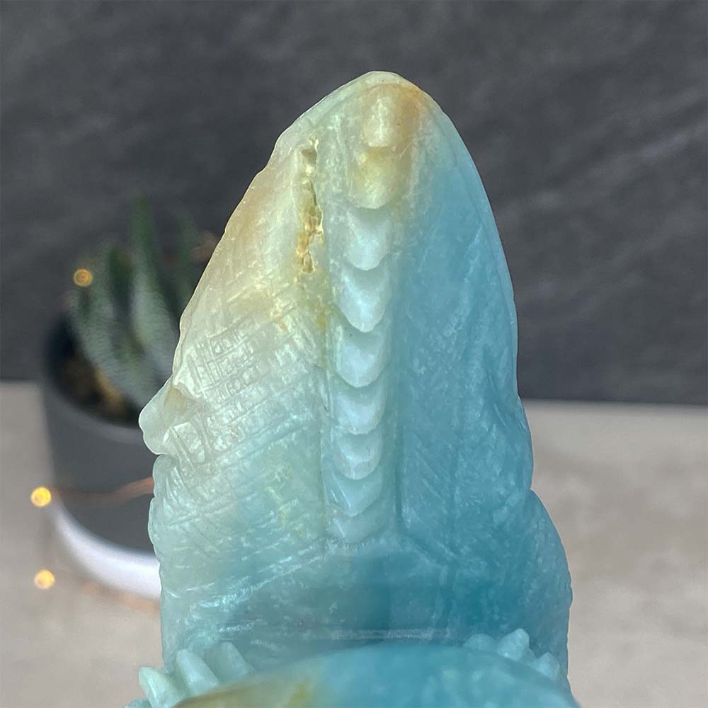 Polished Amazonite Chameleon Carving