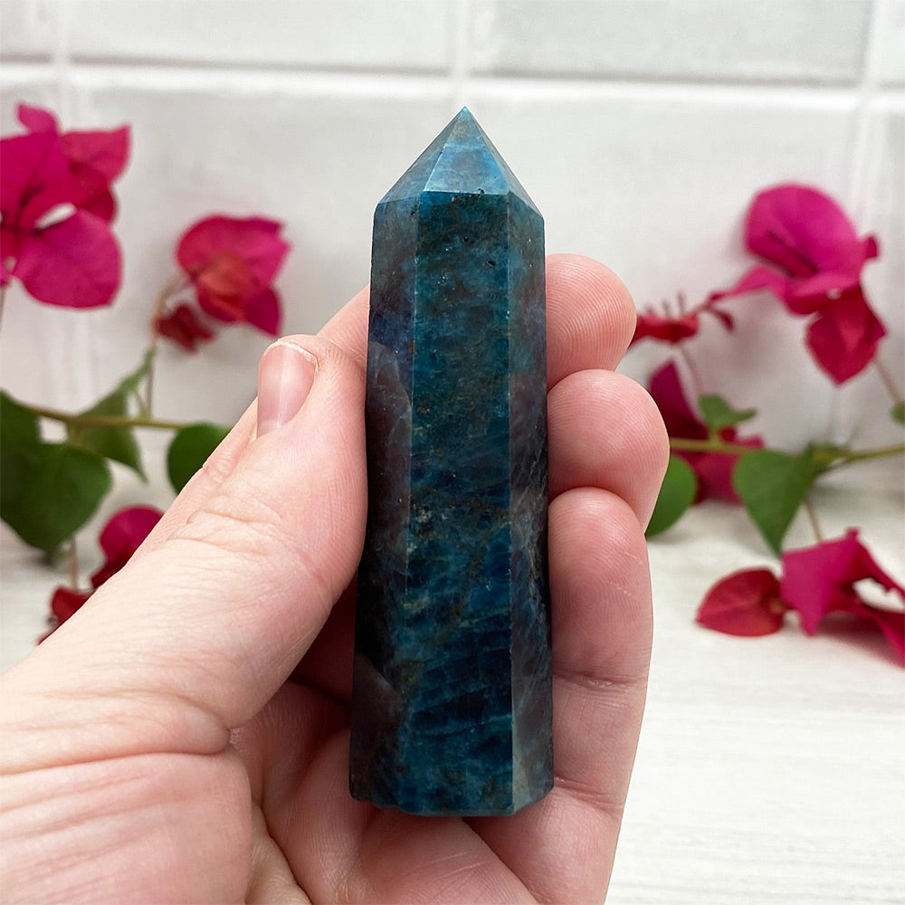 Polished Blue Apatite Tower