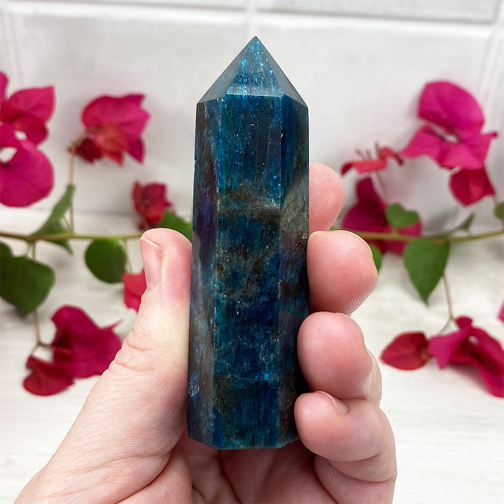 Polished Blue Apatite Tower