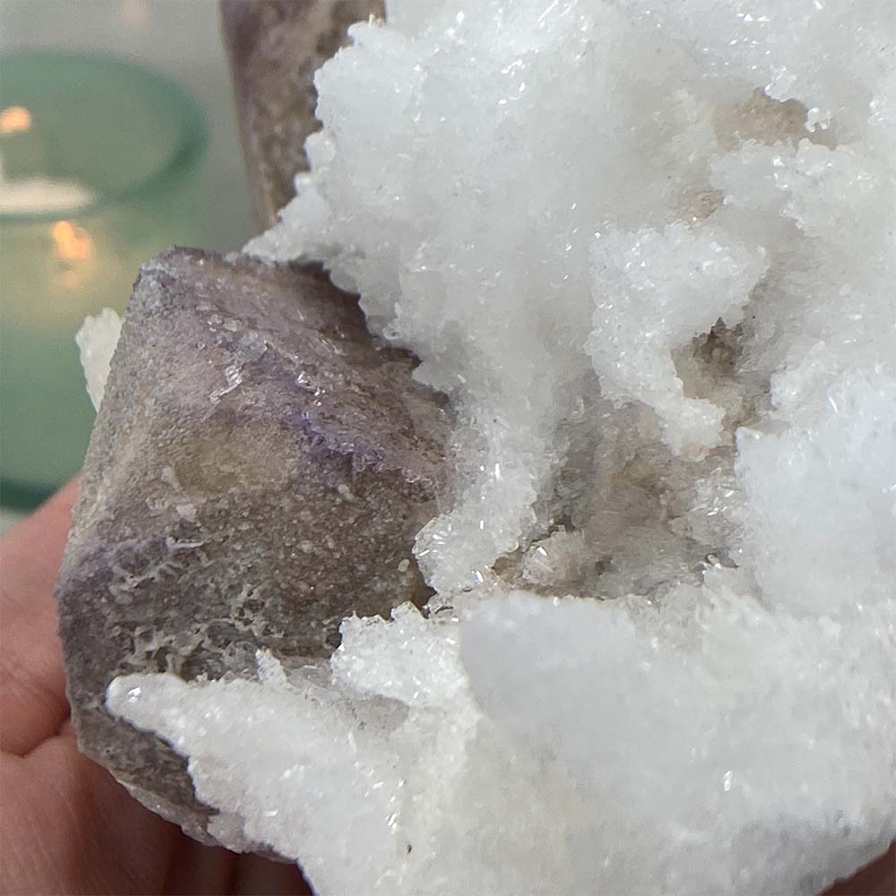 Calcite on Limonite Specimen