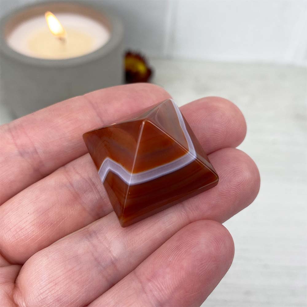 Polished Carnelian Pyramid Carvings