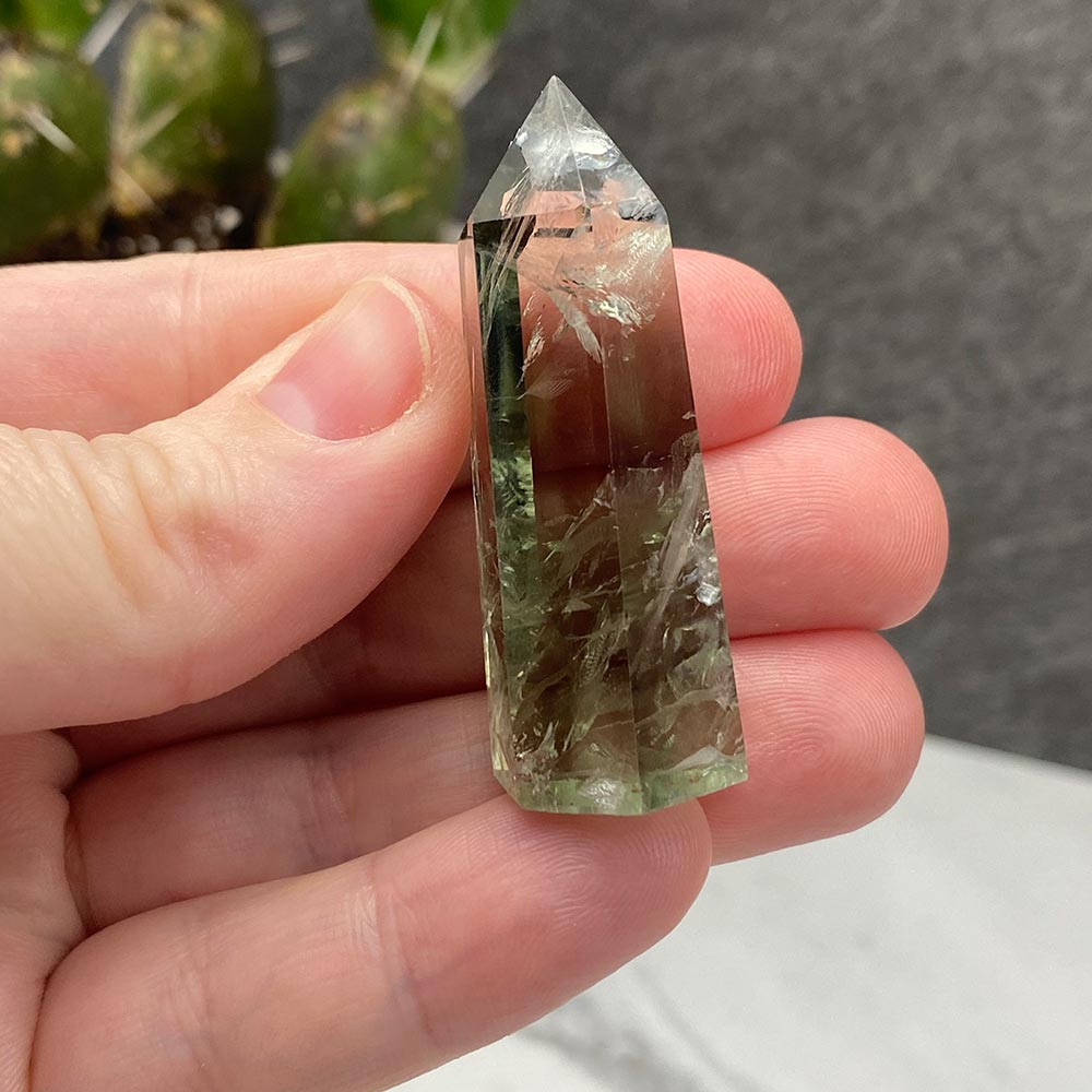 Polished Green Quartz Crystal Tower