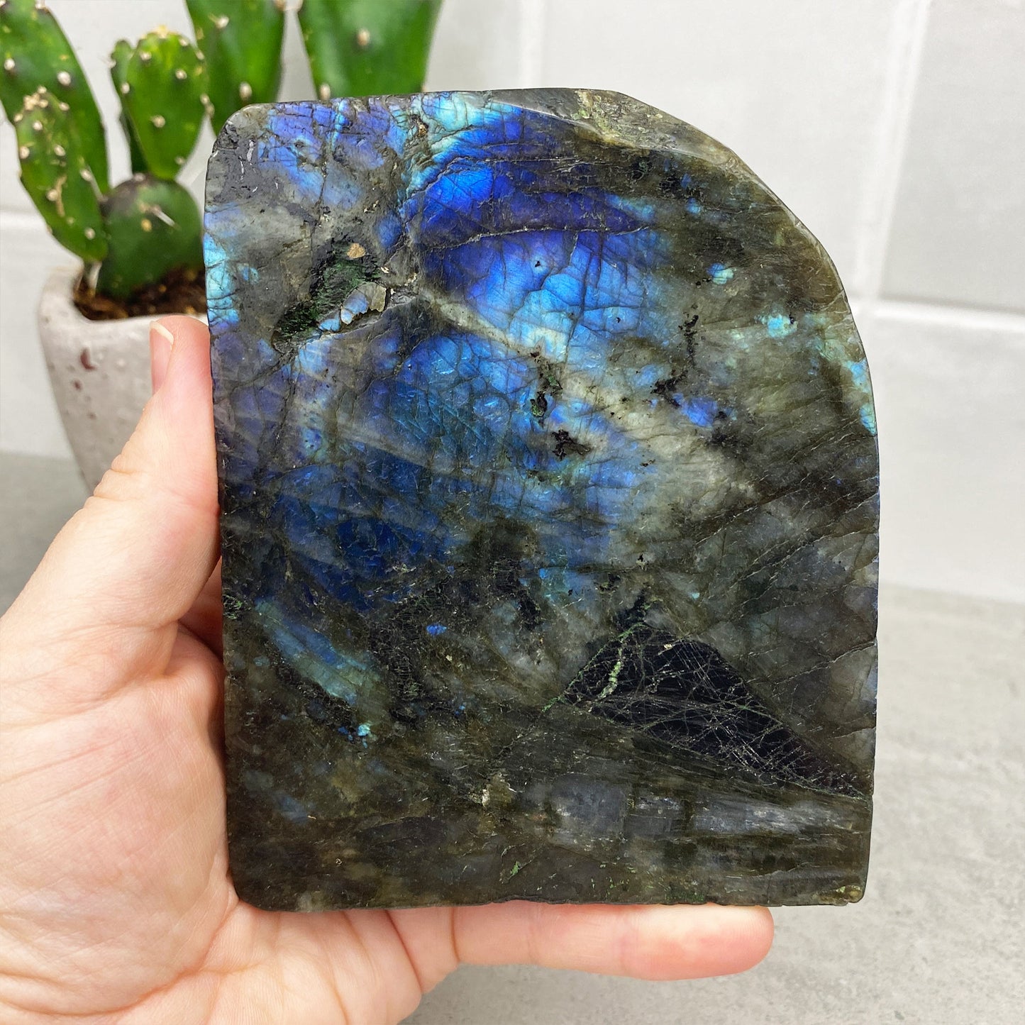 Labradorite Ganesha slab carving