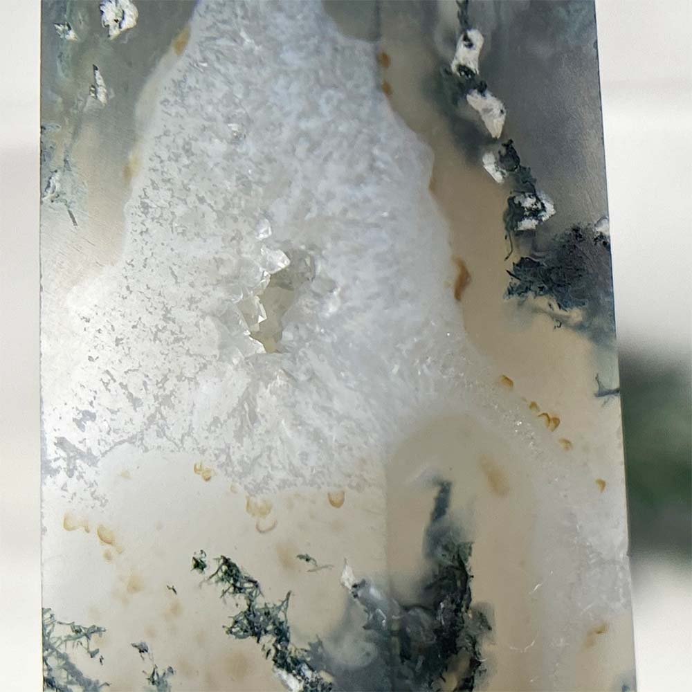 Polished Moss Agate Tower