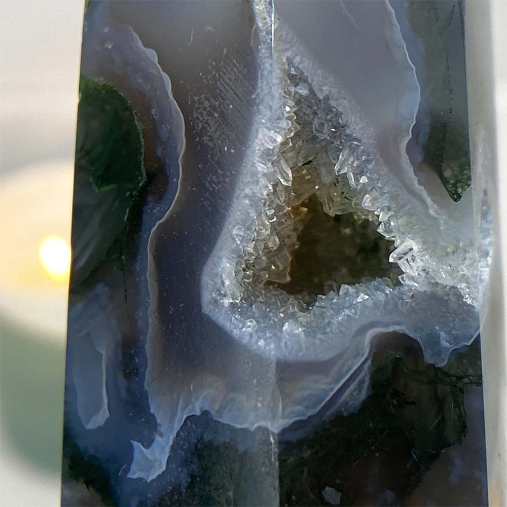 Polished Moss Agate Tower