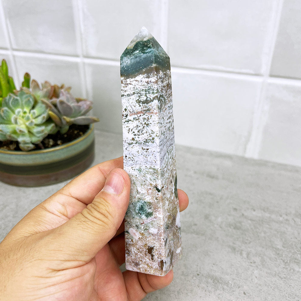 Polished Ocean Jasper Tower