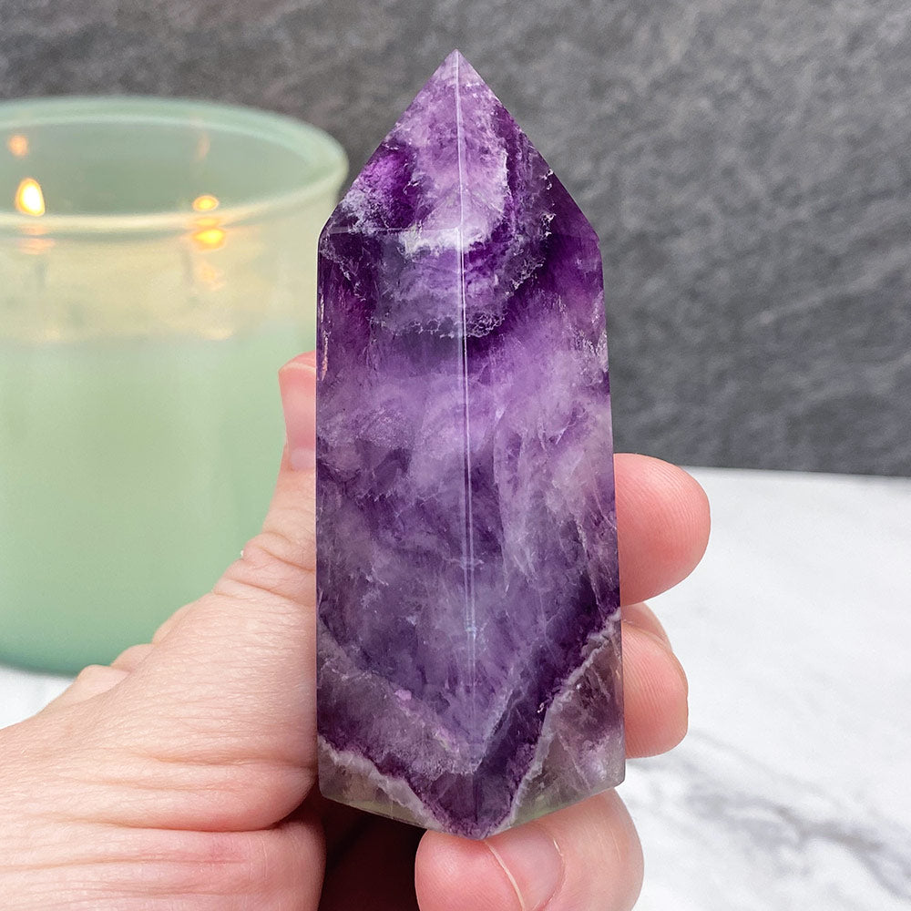 Polished Purple Fluorite Tower