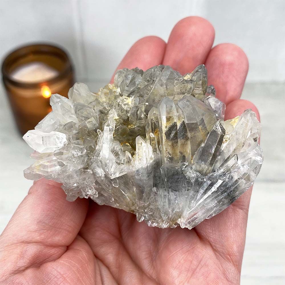 Clear Quartz Crystal Cluster Hedgehog Carving