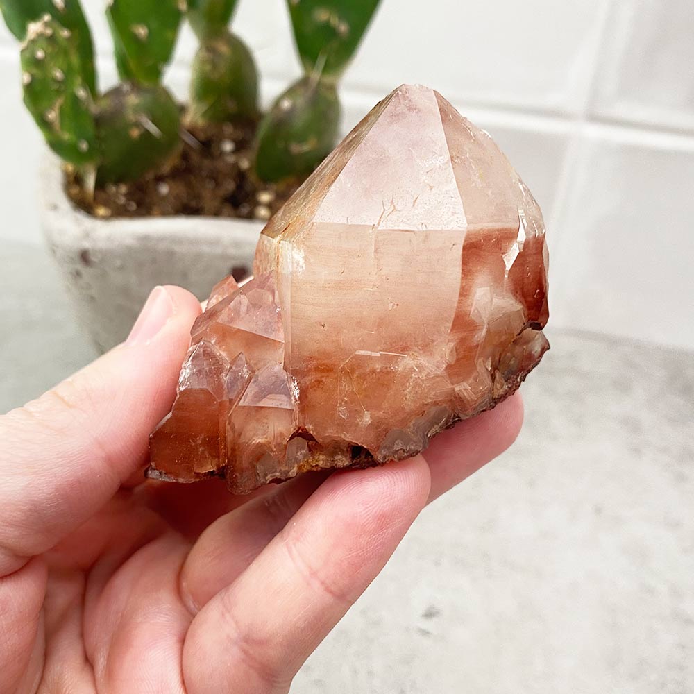 red quartz crystal point