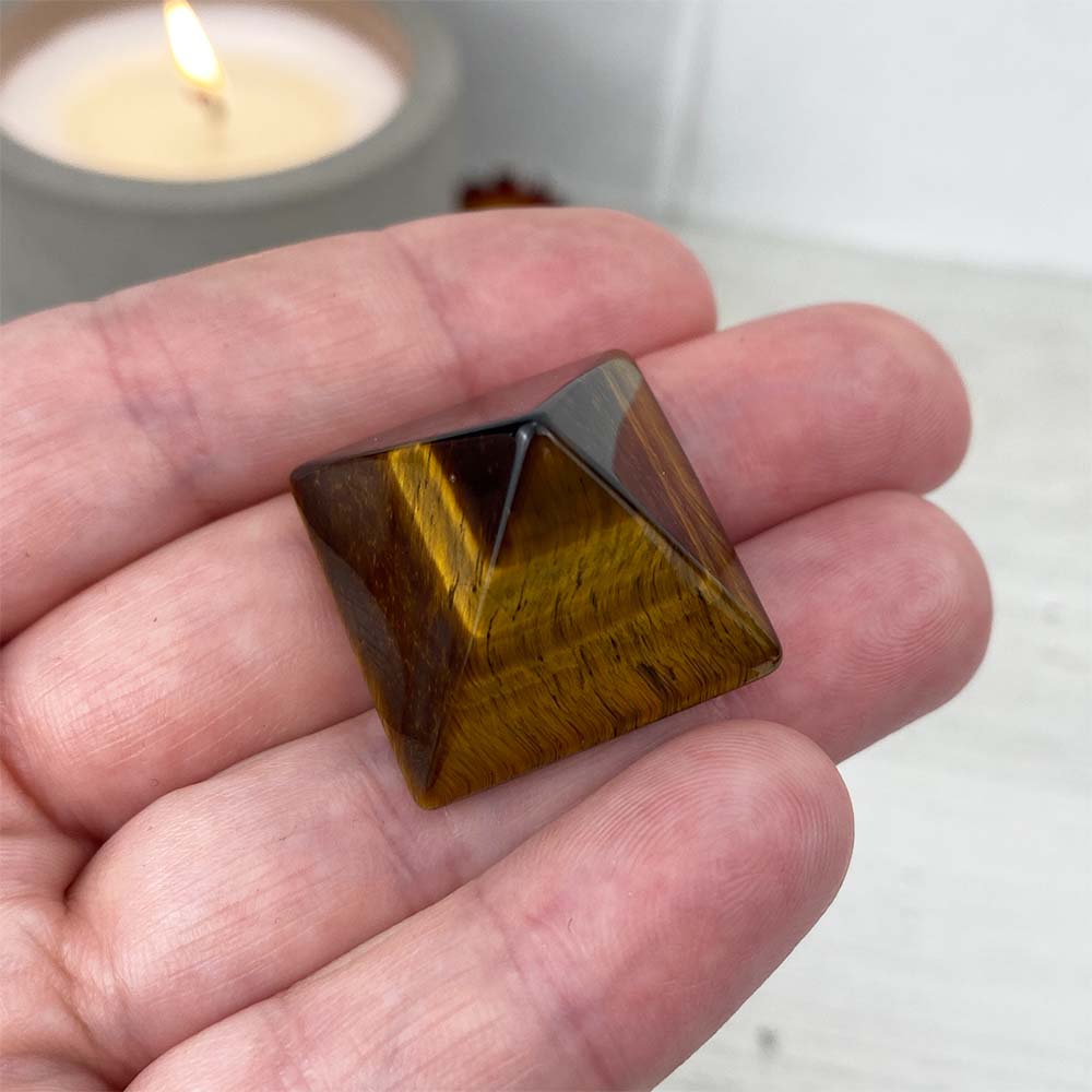 Polished Tiger Eye Pyramid Carving