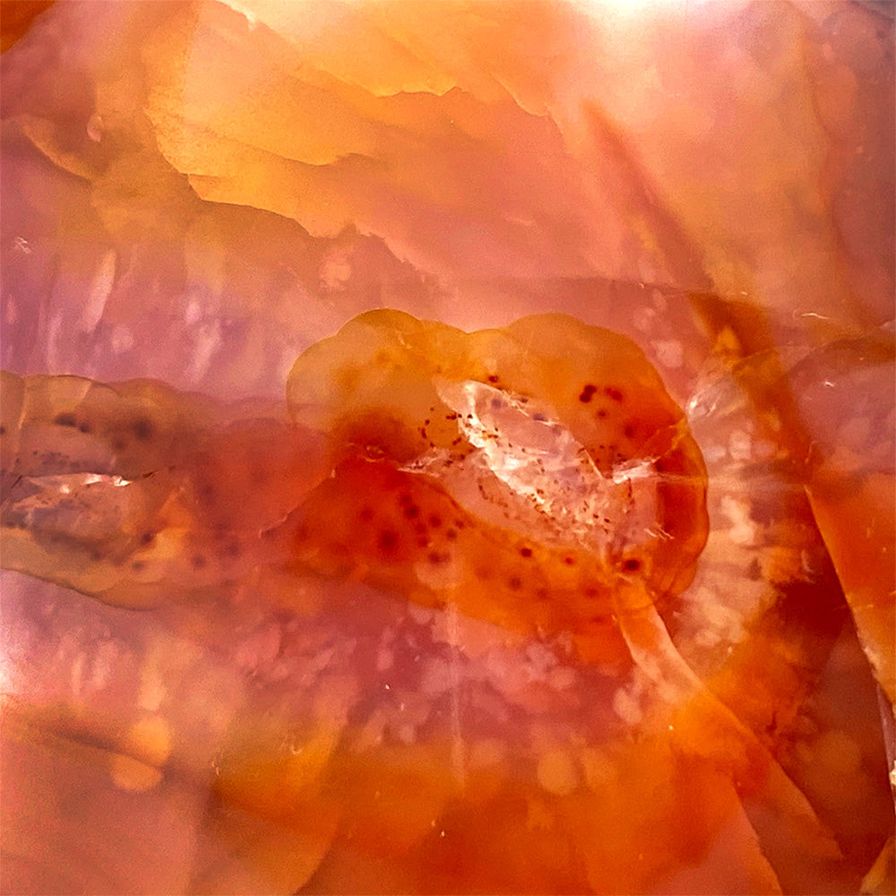 Natural Orange and Red Carnelian Crystal Stone