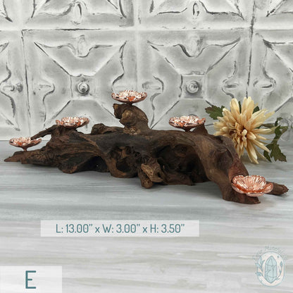5 Rose Gold Flower Blossom Sphere Holder Driftwood Stands