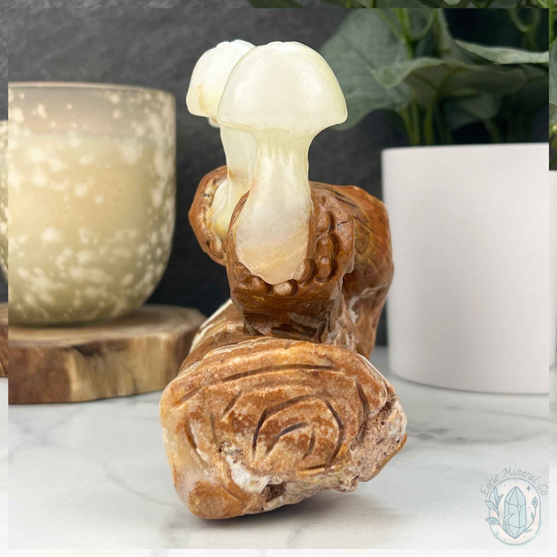 Afghanistan Jade aka Bowenite Mushroom Carving