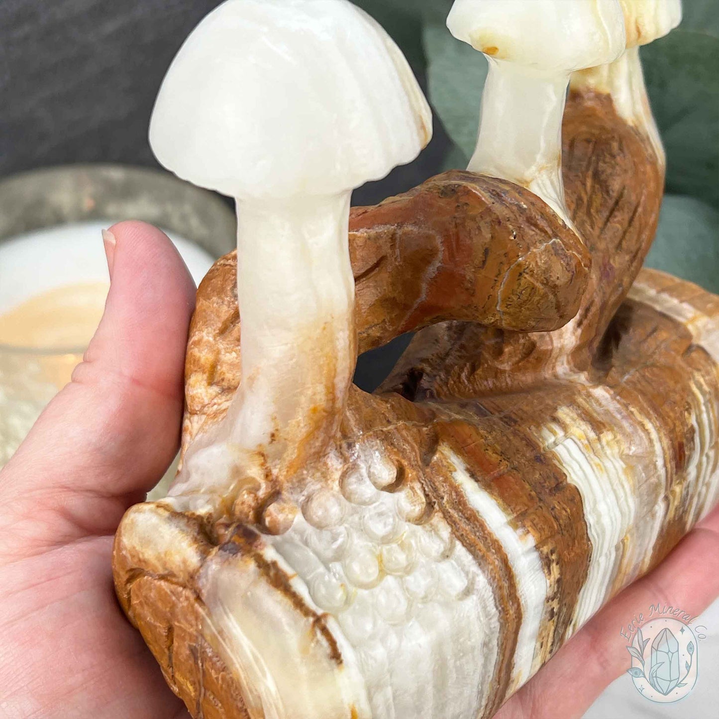 Afghanistan Jade aka Bowenite Mushroom Carving