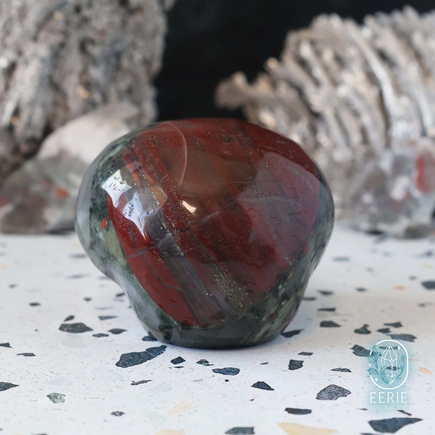 Hand Carved African Bloodstone Alien Head