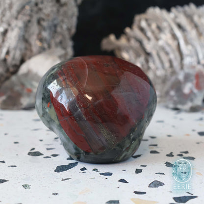 Hand Carved African Bloodstone Alien Head