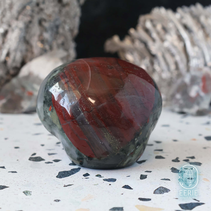 Hand Carved African Bloodstone Alien Head